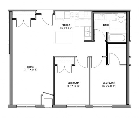 the schematic floor plan